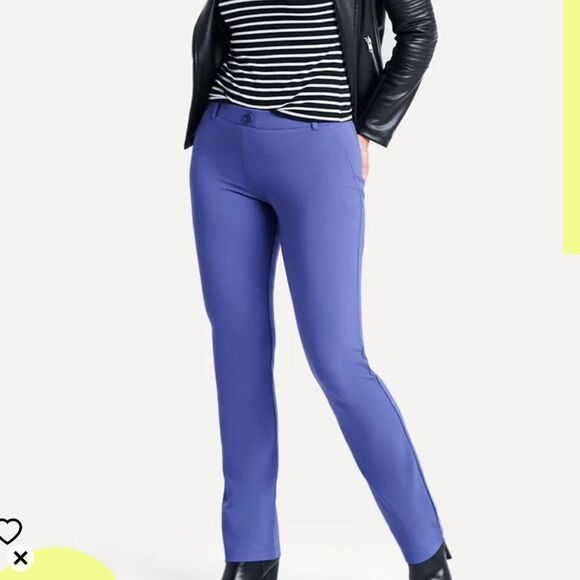 Betabrand Straight-Leg | Two-Pocket Dress Pant Yoga Pants Blue Iris M Nwot - Picture 1 of 6